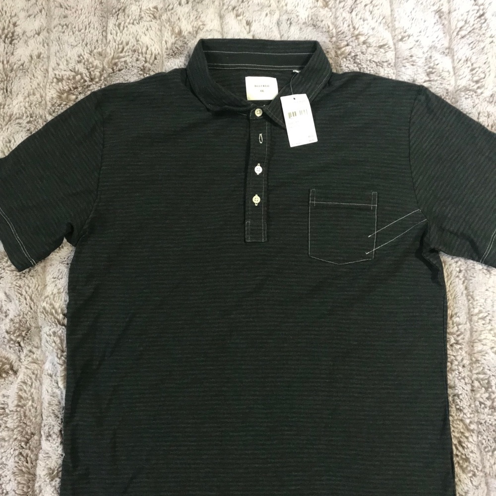 NWT - Billy Reid “Dark Navy” Heather Polo